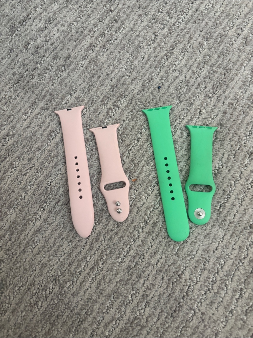 Silicone Watch Bands (Pink & Green) Universal Replacement Straps apple watch